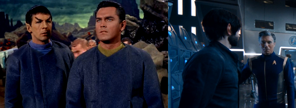 Spock und Pike verbindet eine enge, von gegenseitigem Respekt geprägte Freundschaft (Szenenfotos aus "The Cage" und "If Memory Serves", Quelle: CBS)