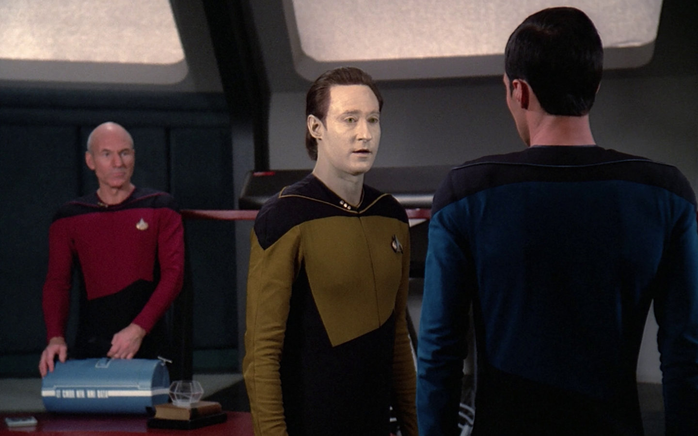 Picard, Data und Maddox in "A Measure of a Man" (Szenenbild: CBS)