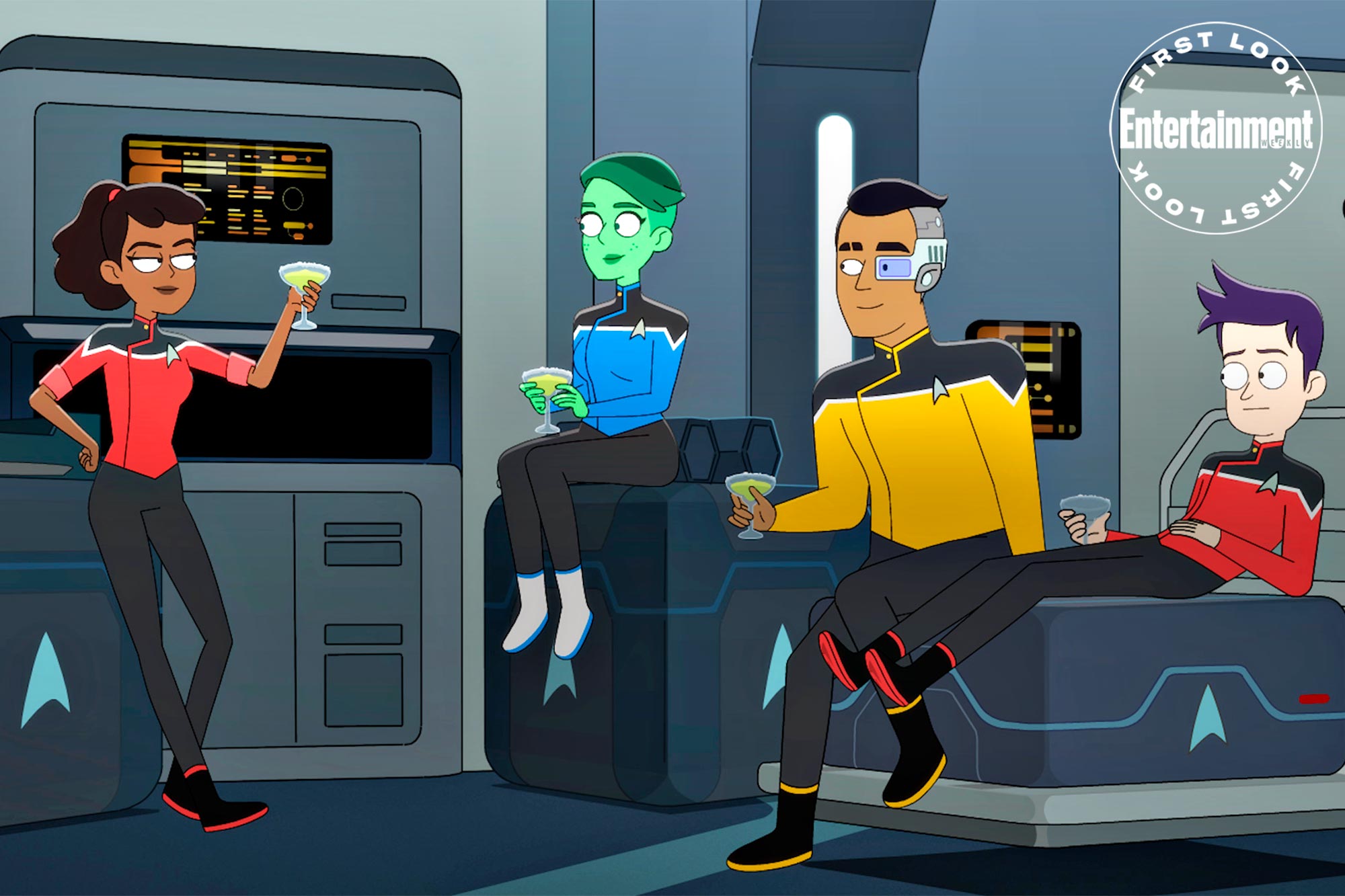 Ensign Mariner, Ensign Tendi, Ensign Rutherford & Ensign Boimler (Star Trek: Lower Decks, Bild: ViacomCBS/Entertainment Weekly)