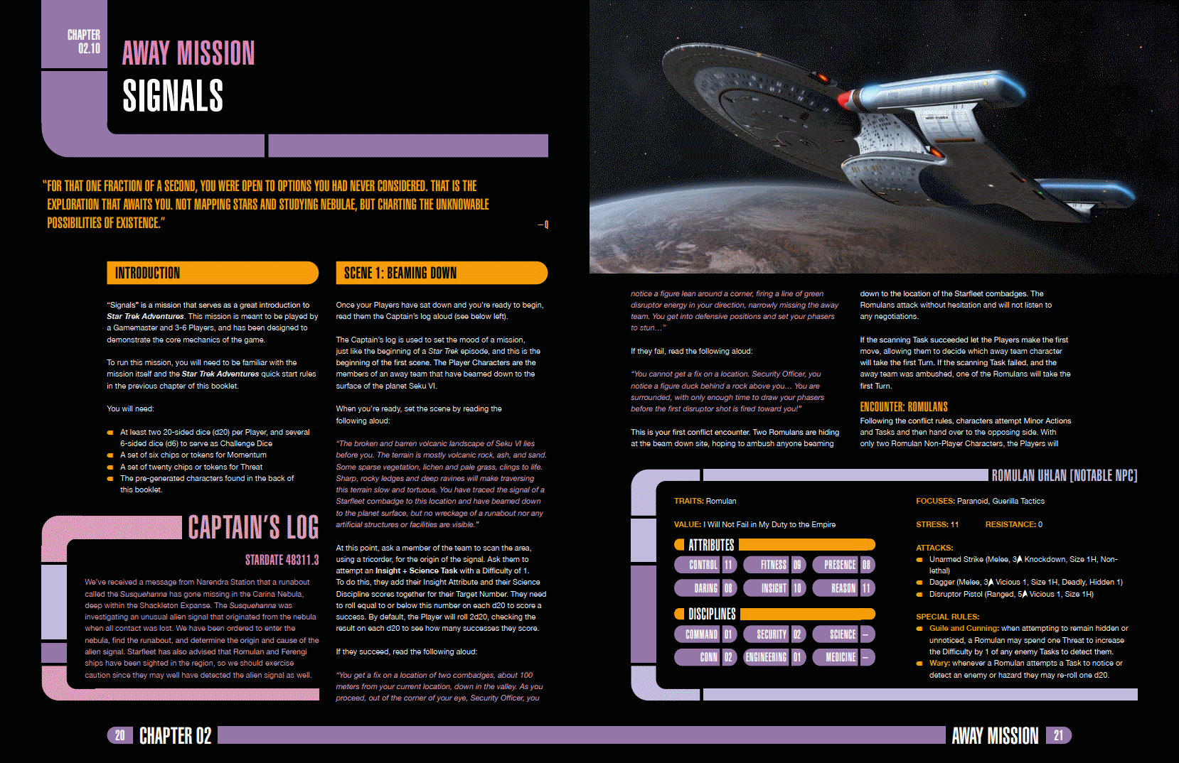 Beispielseiten aus "Star Trek Adventures" (Bild: Modipheus)